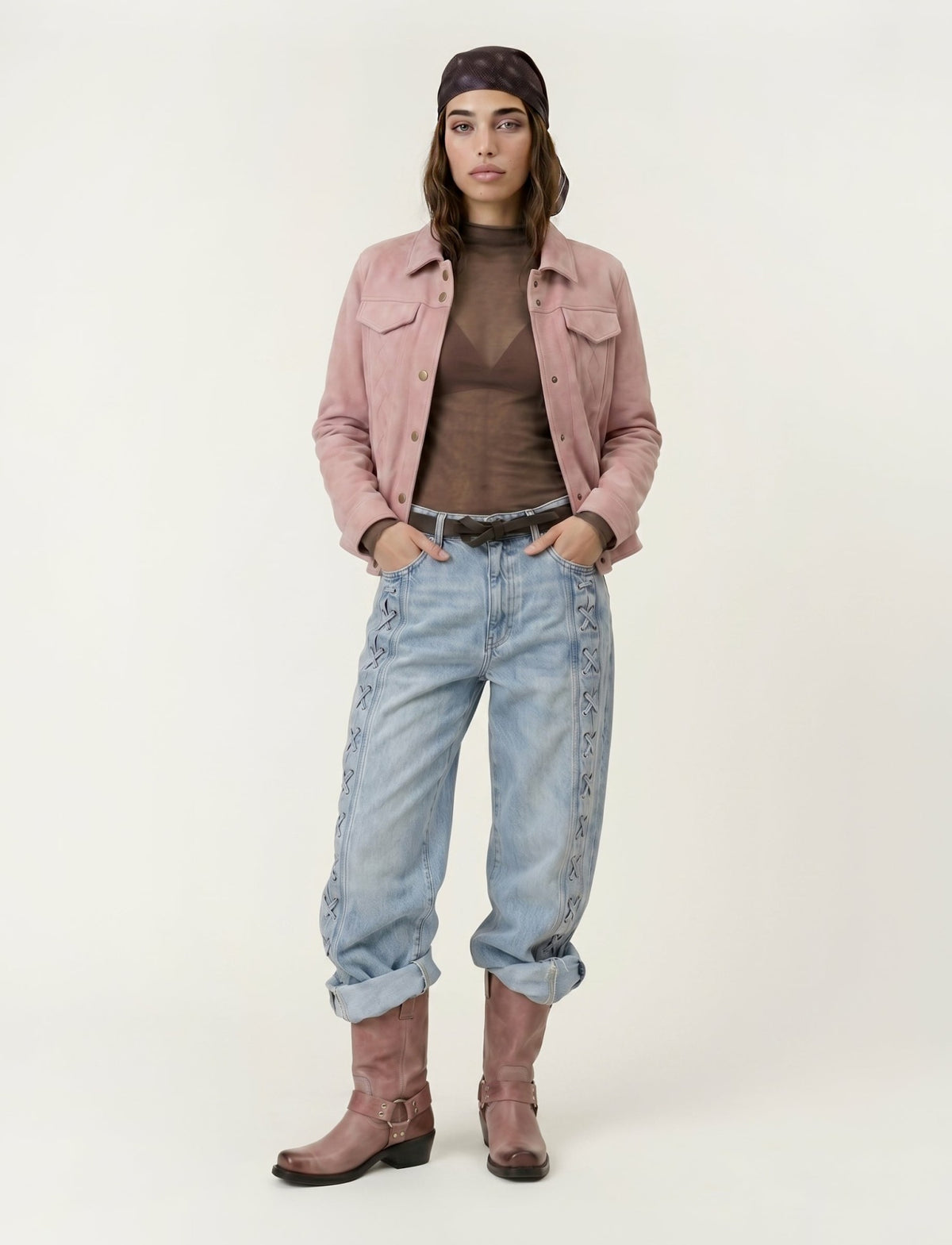 FRYE Women's Pink Canyon Heritage Suede Jacket