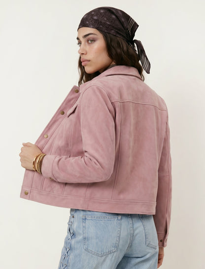 FRYE Women's Pink Canyon Heritage Suede Jacket