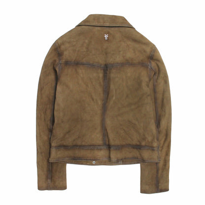 FRYE Women’s Dark Taupe Oakley Vintage Suede Biker Jacket