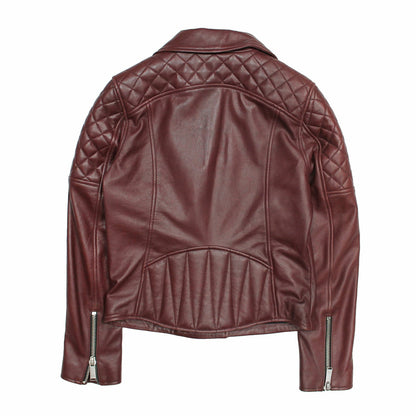 FRYE Women’s Oxblood Oklahoma Nappa Leather Biker Jacket
