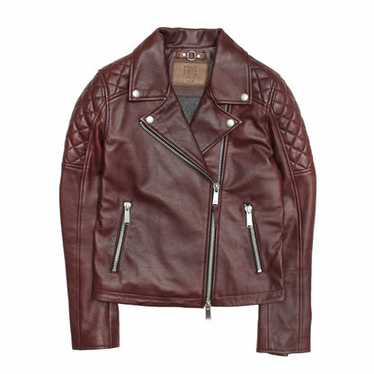 FRYE Women’s Oxblood Oklahoma Nappa Leather Biker Jacket