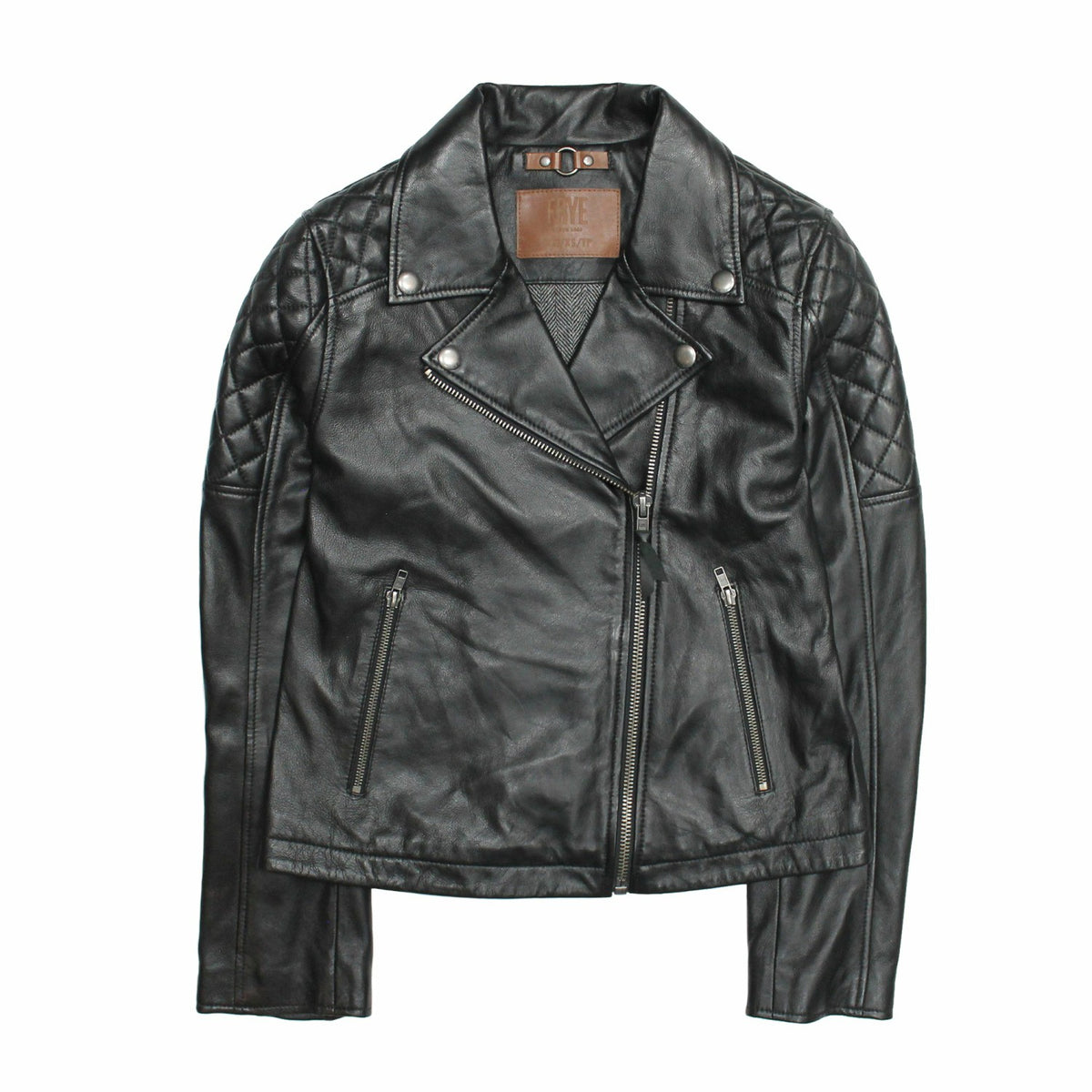 FRYE Women’s Black Oklahoma Biker Leather Jacket