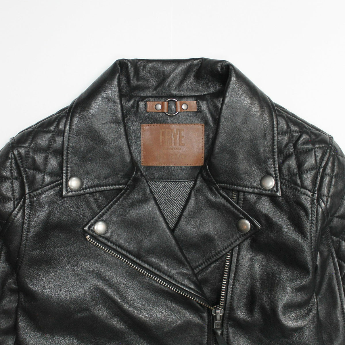 FRYE Women’s Black Oklahoma Biker Leather Jacket