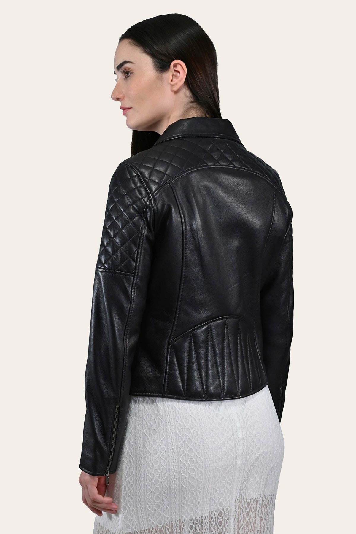 FRYE Women’s Black Oklahoma Biker Leather Jacket