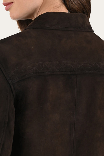 FRYE Dark Brown Avett Overshirt Jacket