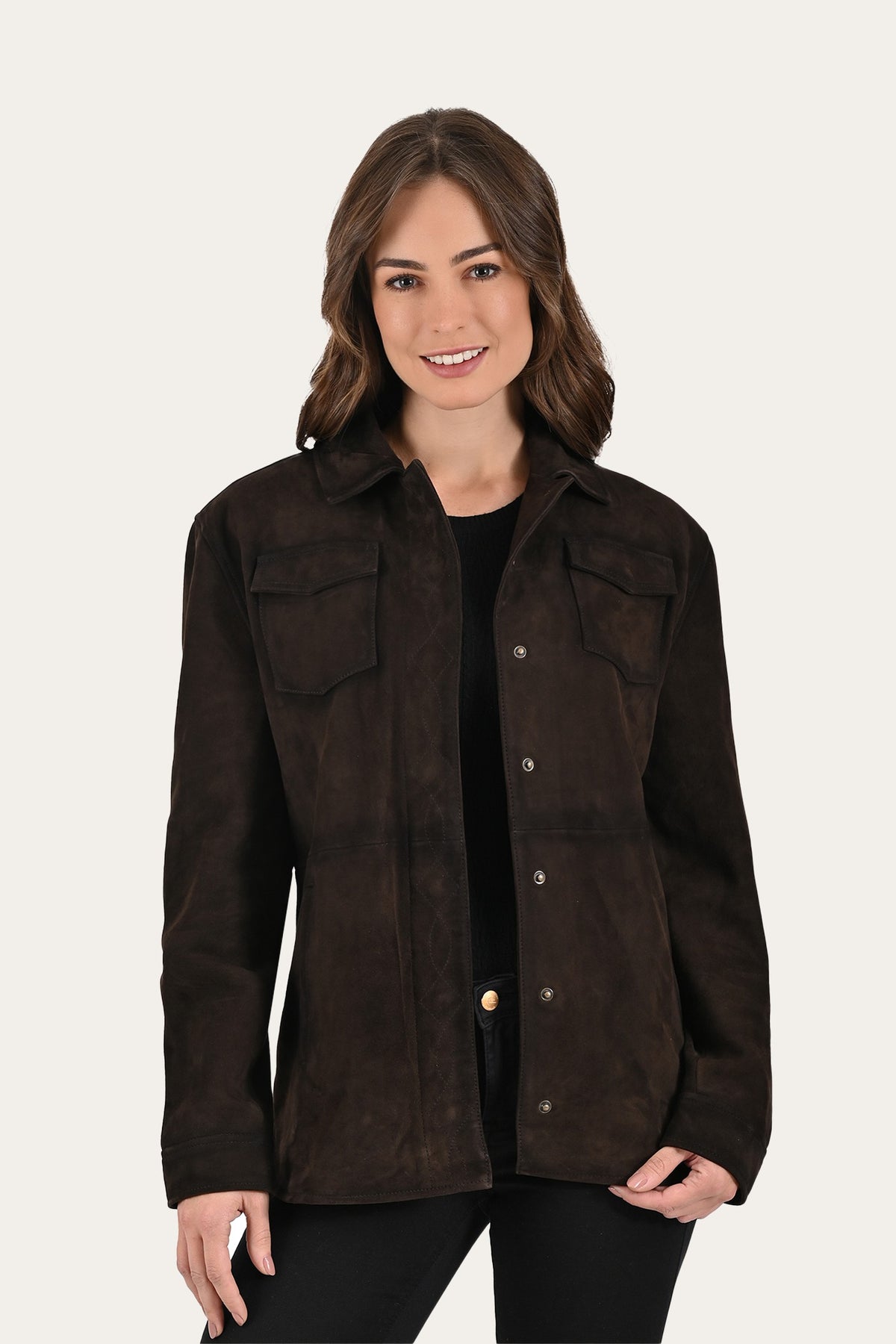 FRYE Dark Brown Avett Overshirt Jacket