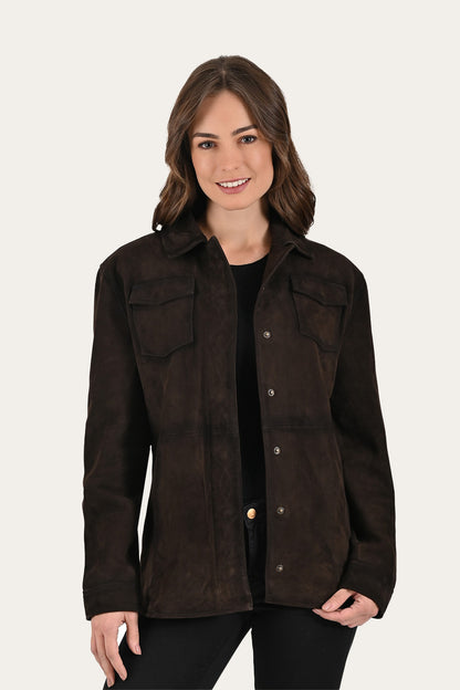FRYE Dark Brown Avett Overshirt Jacket