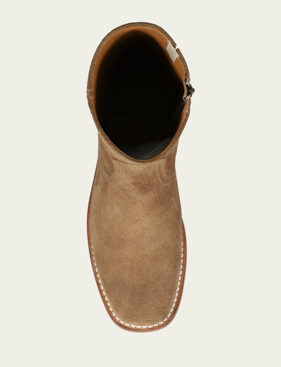 FRYE Men's Mushroom Suede Campus Inside Zip Boot