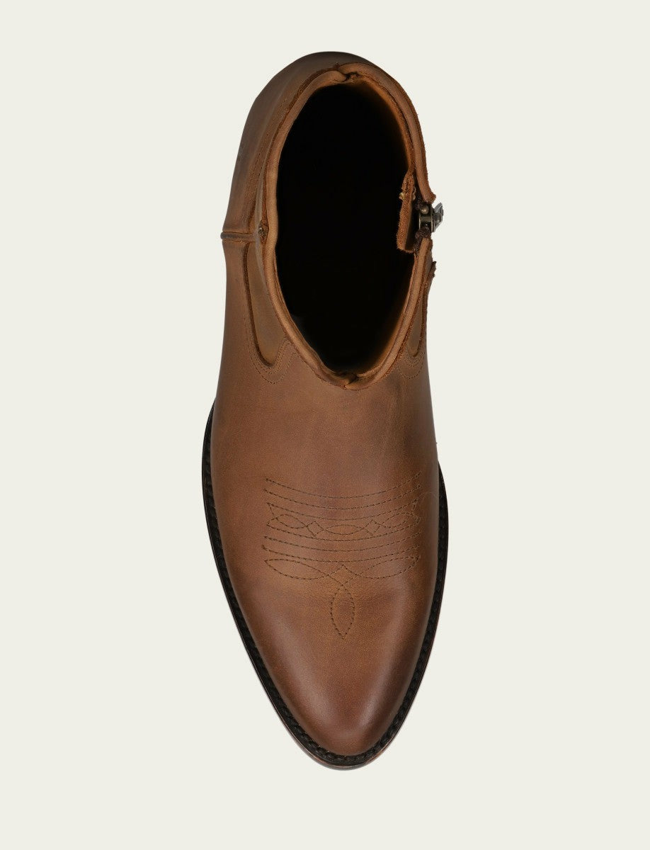 FRYE Men’s Latte Austin Inside Zip Leather Boots