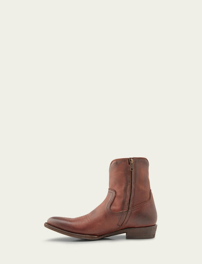 FRYE Men's Cognac Austin Inside Zip Boots
