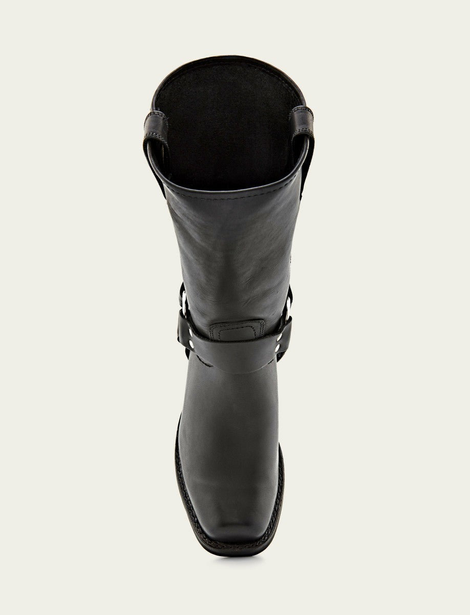 FRYE Men’s Black Harness 12R Leather Boots