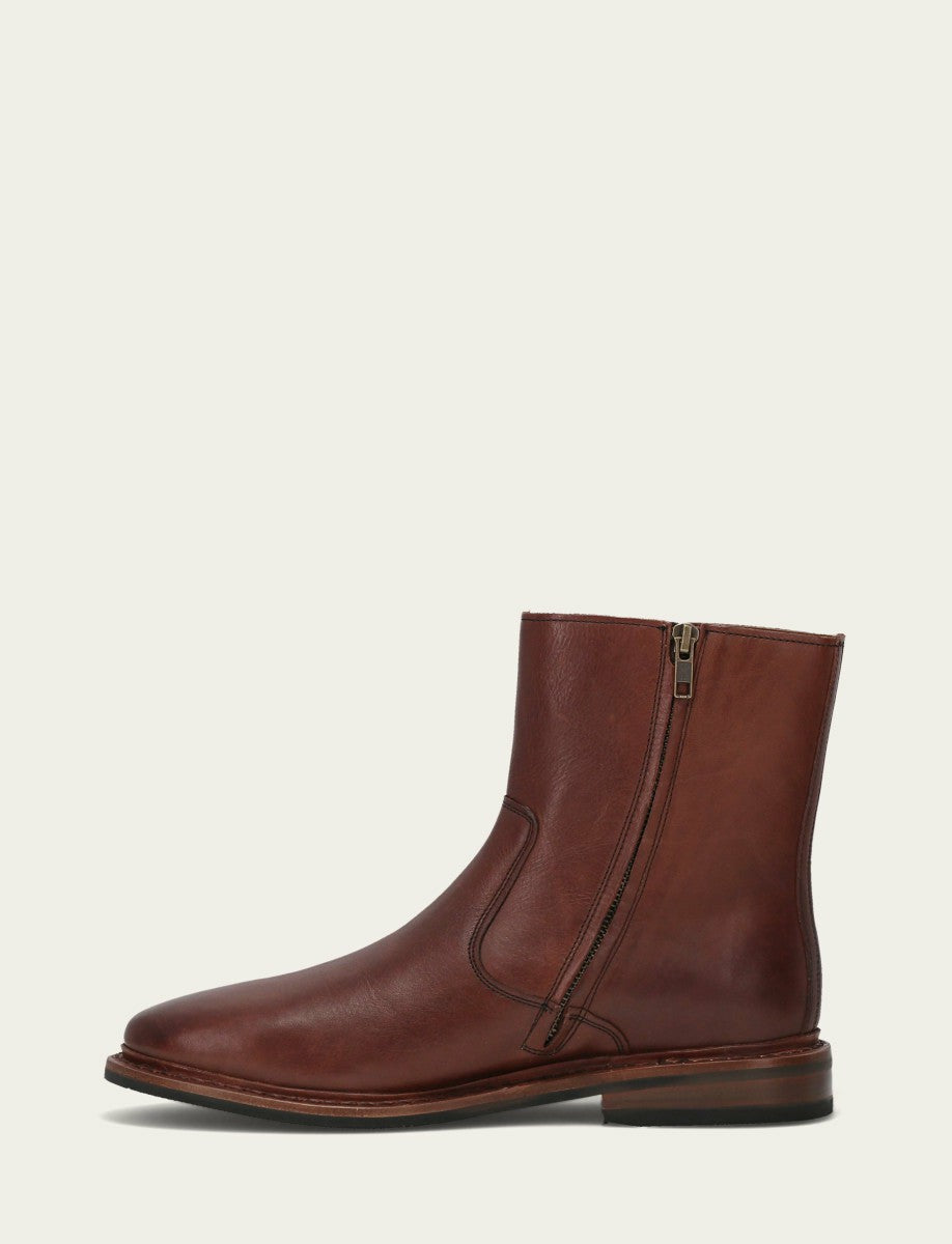 FRYE Men's Brown Paul Inside Zip Boot