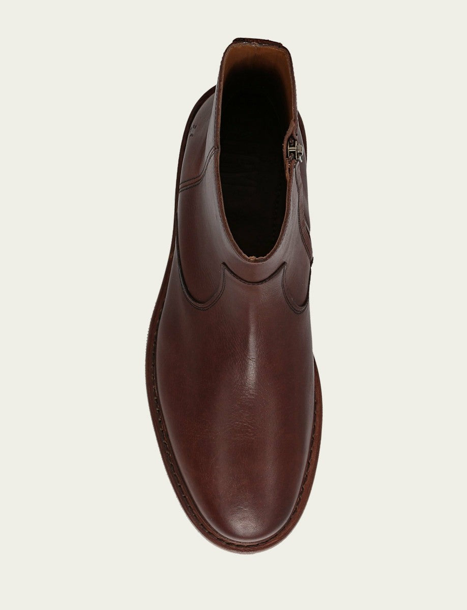FRYE Men's Brown Paul Inside Zip Boot