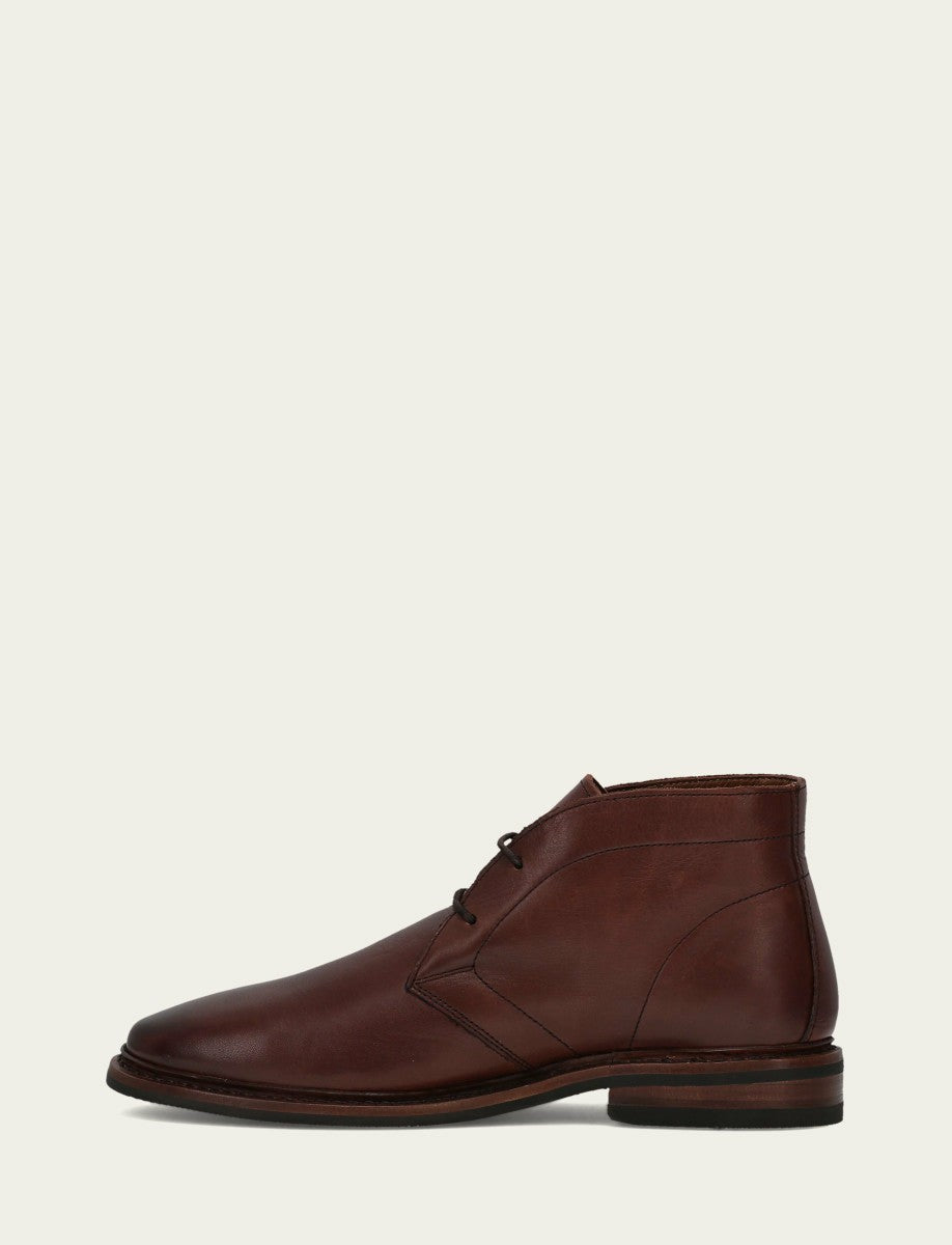 FRYE Men's Brown Oiled Leather Paul Chukka Boots