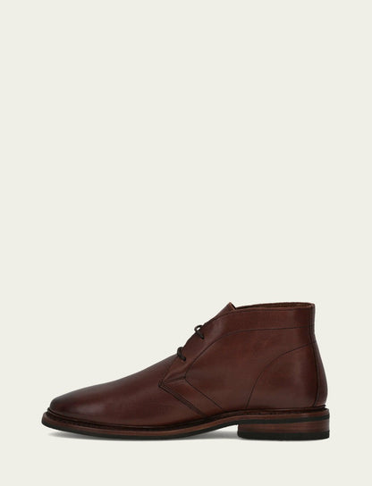 FRYE Men's Brown Oiled Leather Paul Chukka Boots