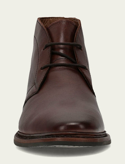 FRYE Men's Brown Oiled Leather Paul Chukka Boots