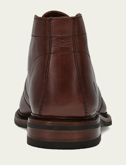 FRYE Men's Brown Oiled Leather Paul Chukka Boots