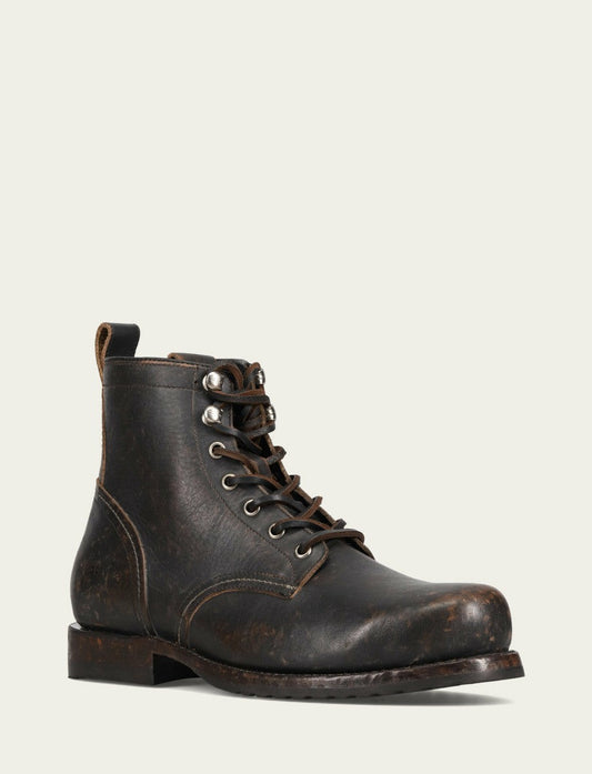 FRYE Men's Antique Black Hudson Workboot Plain Toe