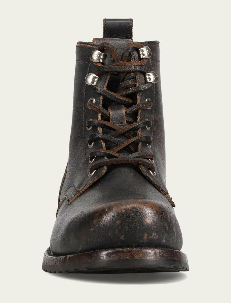 FRYE Men's Antique Black Hudson Workboot Plain Toe