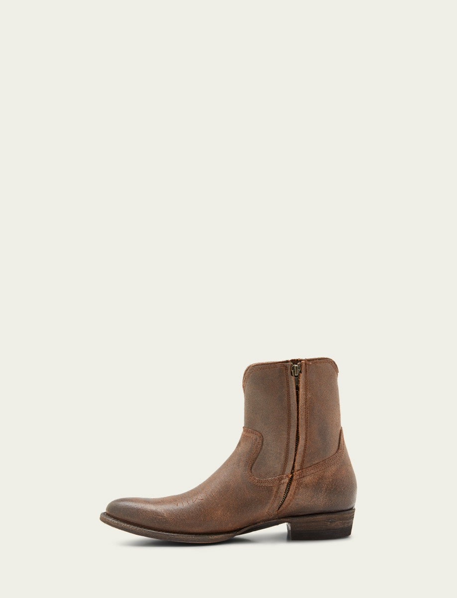 FRYE Men's Brown Austin Inside Zip Boots