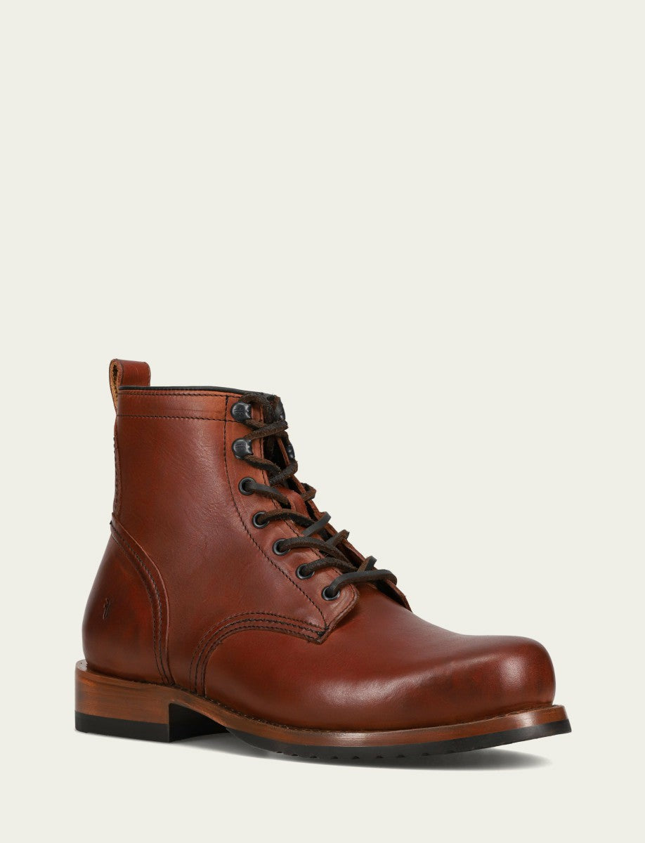 FRYE Men's Whiskey Hudson Workboot Plain Toe Boot