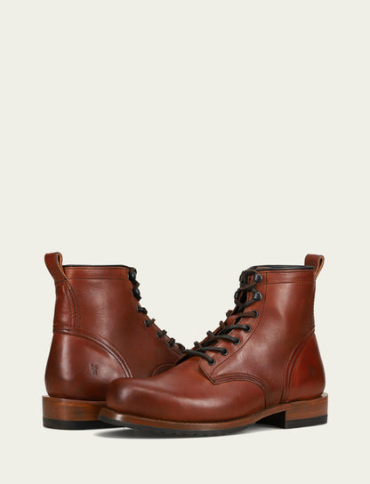 FRYE Men's Whiskey Hudson Workboot Plain Toe Boot