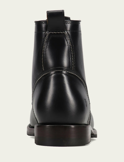 FRYE Men’s Black Hudson Workboot Plain Toe Leather Boots