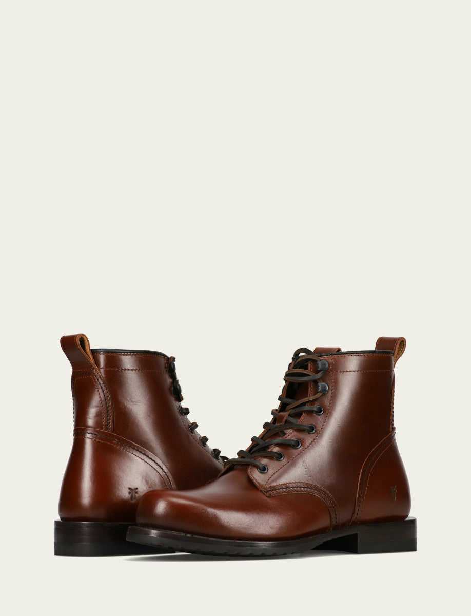 FRYE Men's Mahogany Hudson Workboot Plain Toe