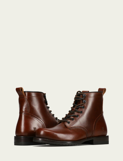FRYE Men's Mahogany Hudson Workboot Plain Toe
