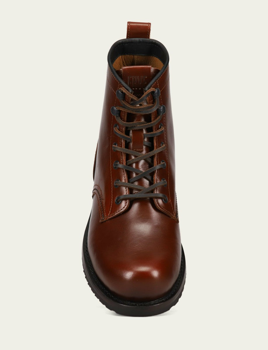 FRYE Men's Mahogany Hudson Workboot Plain Toe