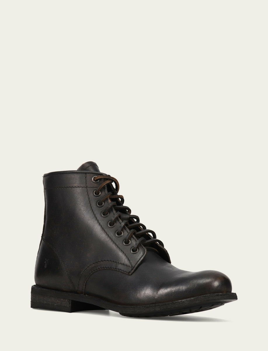 FRYE Men's Antiqued Black Tyler Flex Lace Up Boots