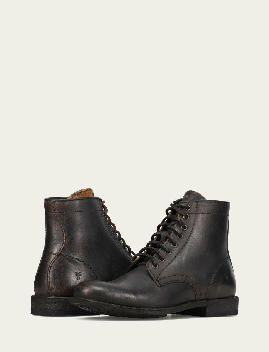 FRYE Men's Antiqued Black Tyler Flex Lace Up Boots