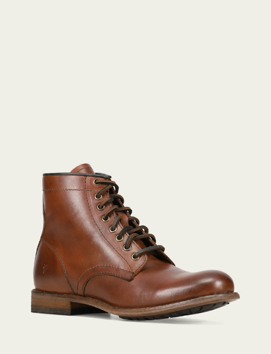 FRYE Men's Cognac Tyler Flex Lace Up Boots
