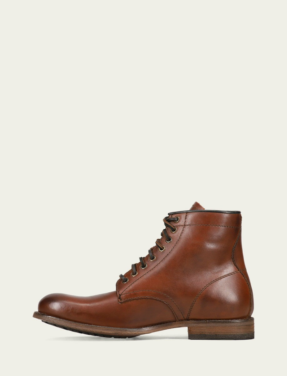FRYE Men's Cognac Tyler Flex Lace Up Boots