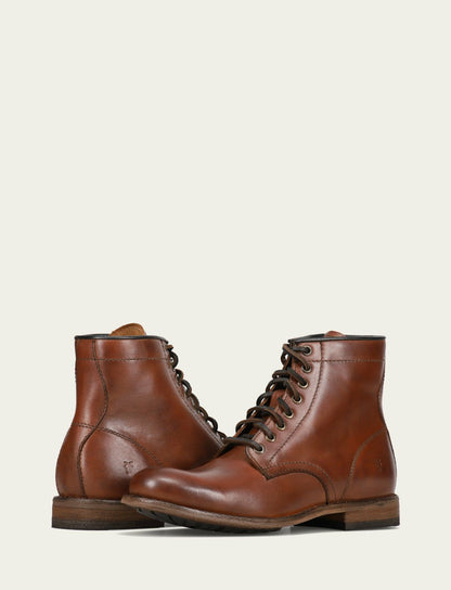 FRYE Men's Cognac Tyler Flex Lace Up Boots