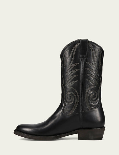 FRYE Men's Black Grady Vintage Stitch Western Boots