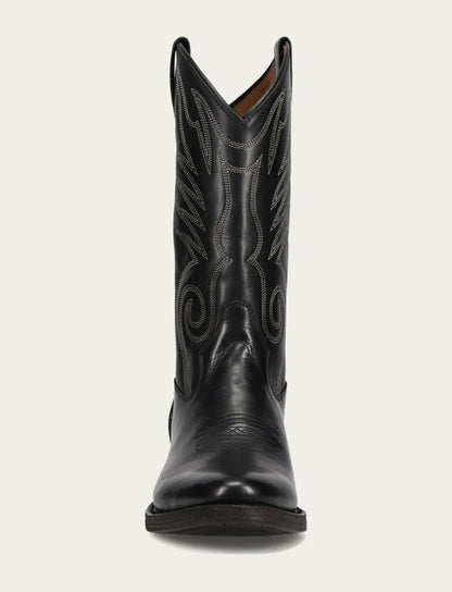 FRYE Men's Black Grady Vintage Stitch Western Boots