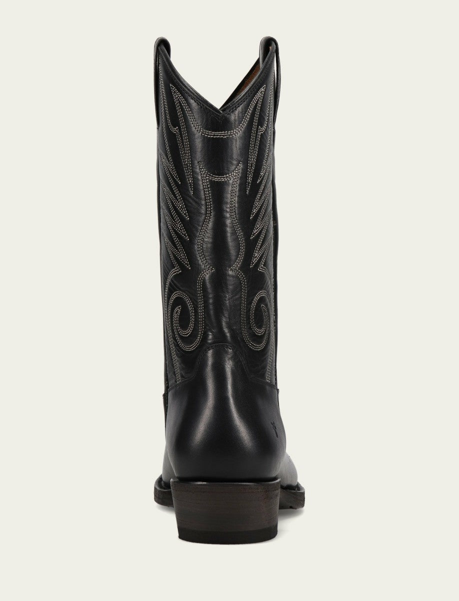 FRYE Men's Black Grady Vintage Stitch Western Boots