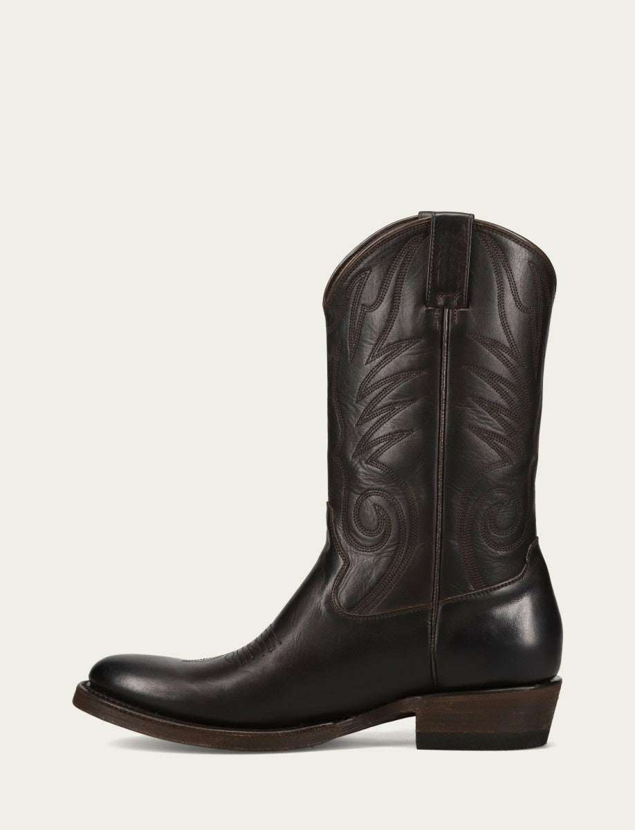 FRYE Men's Chocolate Grady Vintage Stitch Western Boots