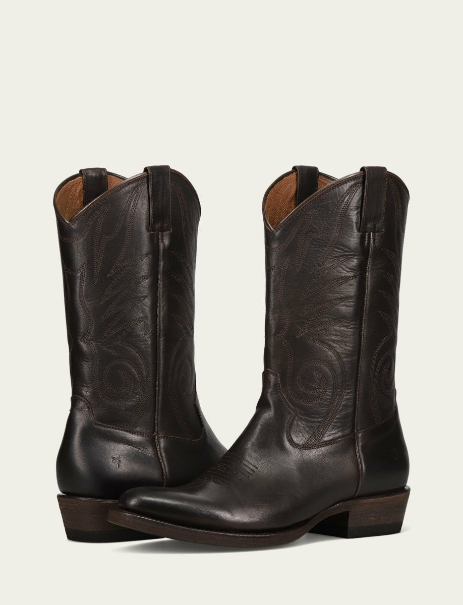 FRYE Men's Chocolate Grady Vintage Stitch Western Boots