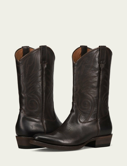 FRYE Men's Chocolate Grady Vintage Stitch Western Boots