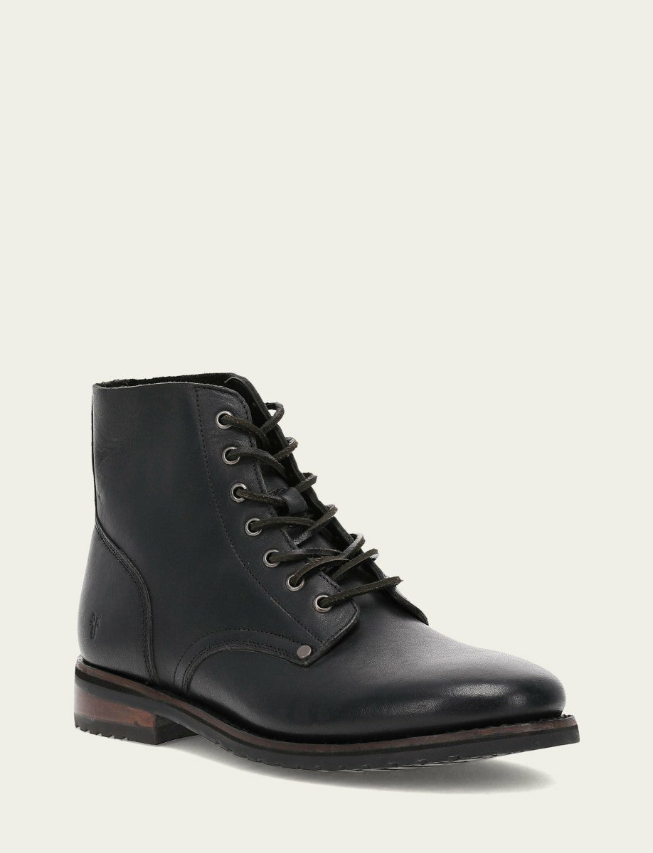 FRYE Men's Black Barrett Lace Up Boots