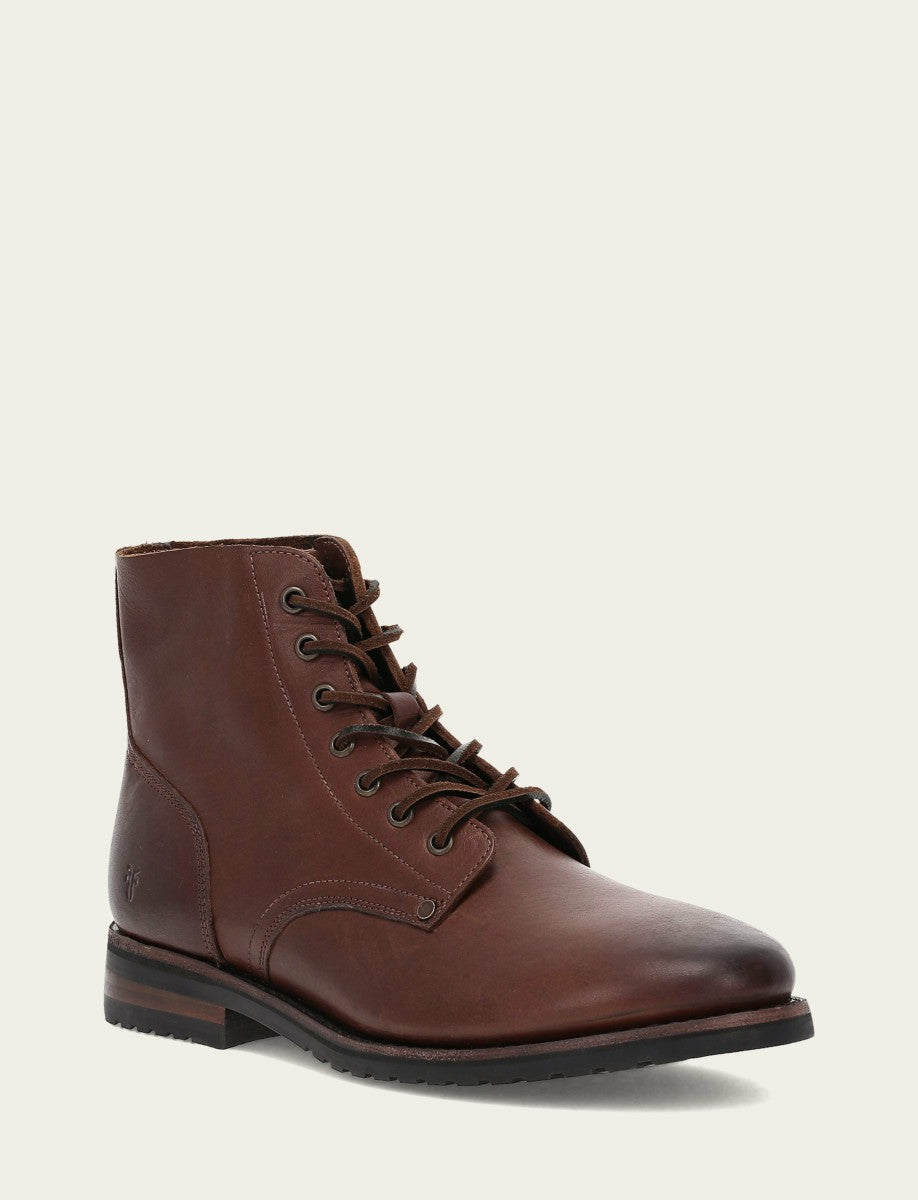 FRYE Men's Cognac Barrett Lace Up Boots