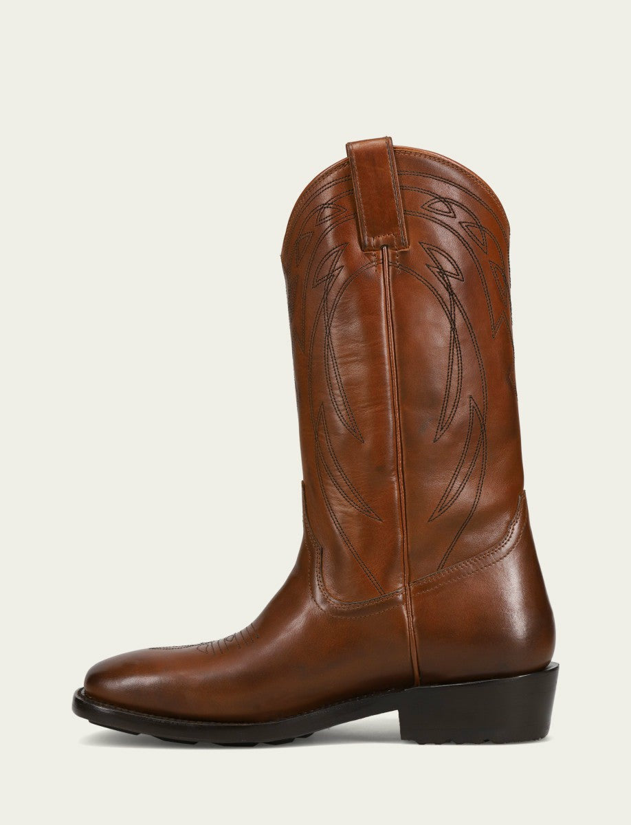 FRYE Men's Caramel Nash Deco Stitch Pull On Boots