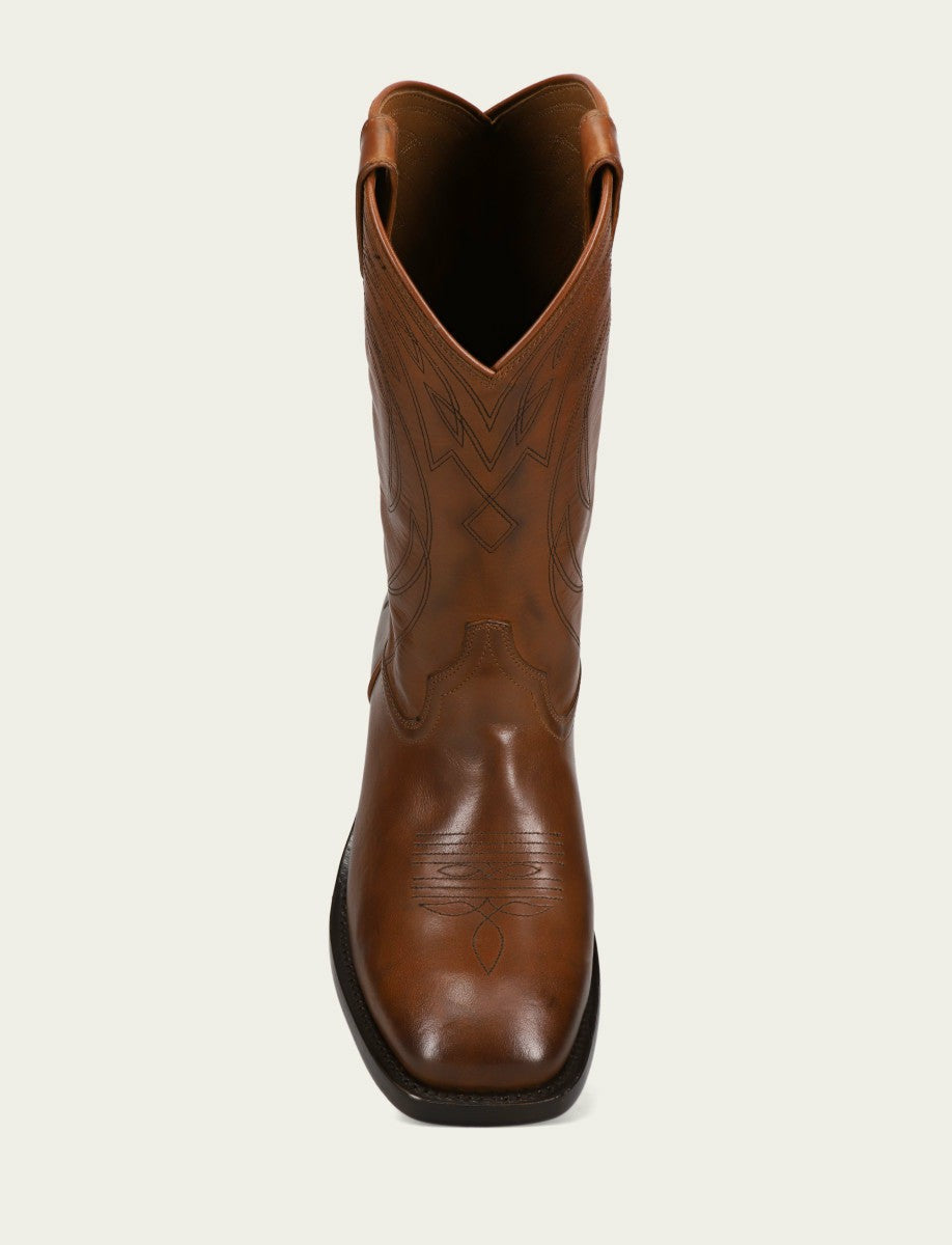 FRYE Men's Caramel Nash Deco Stitch Pull On Boots