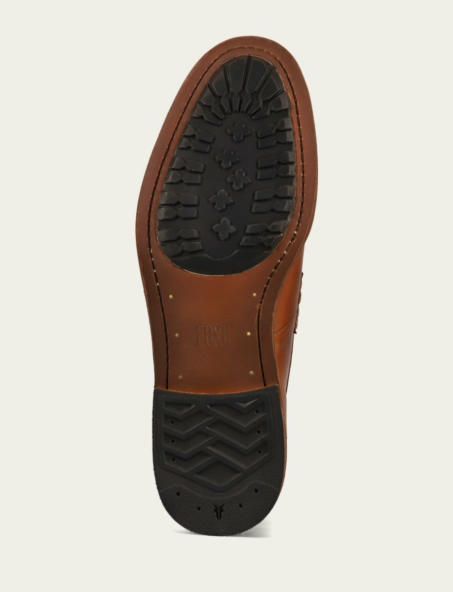 FRYE Men’s Caramel Leather Tyler Flex Penny Casual Leather Shoes
