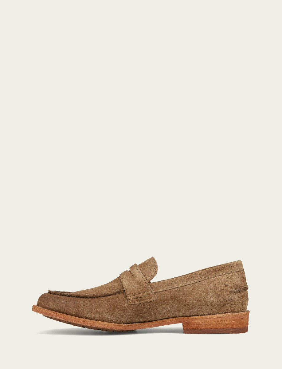 FRYE Men’s Mushroom Suede Tyler Flex Penny Casual Leather Shoes