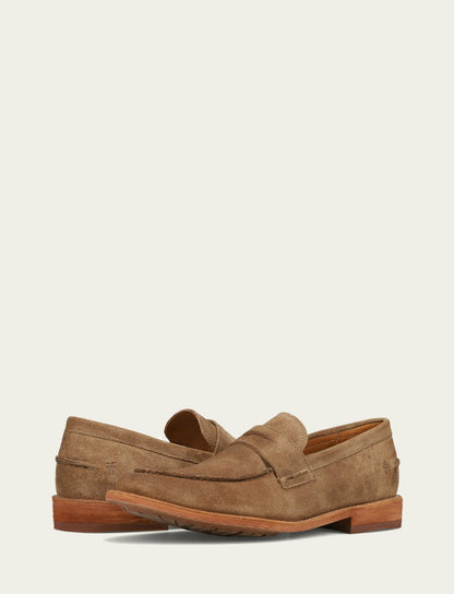 FRYE Men’s Mushroom Suede Tyler Flex Penny Casual Leather Shoes