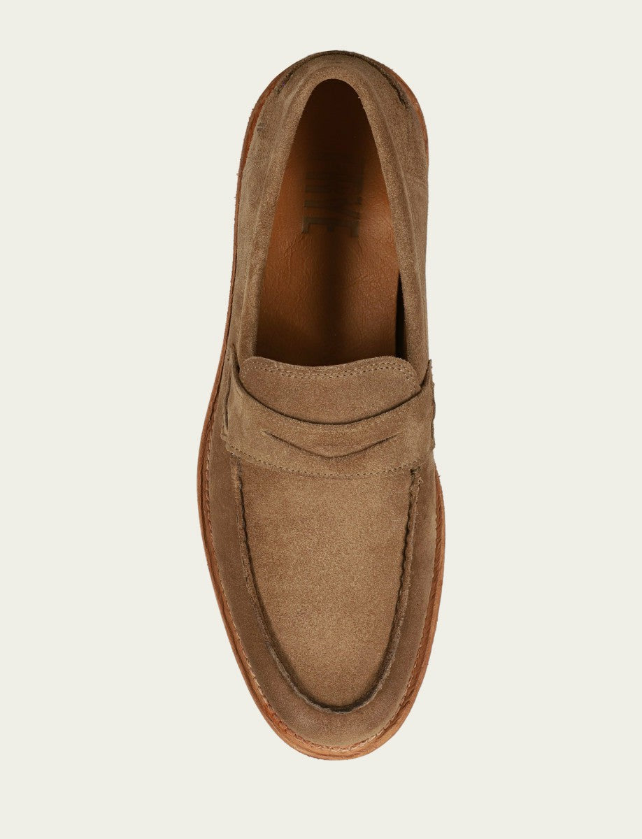 FRYE Men’s Mushroom Suede Tyler Flex Penny Casual Leather Shoes