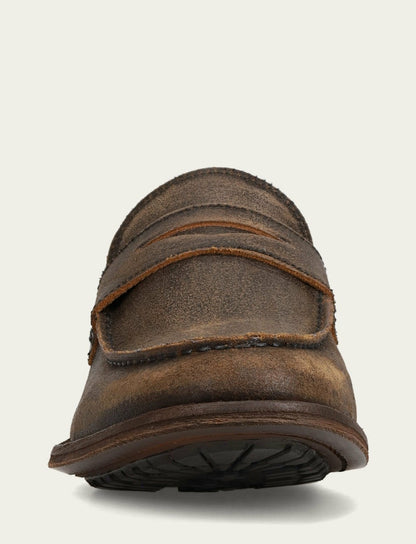 FRYE Men’s Chocolate Leather Tyler Flex Penny Casual Leather Shoes